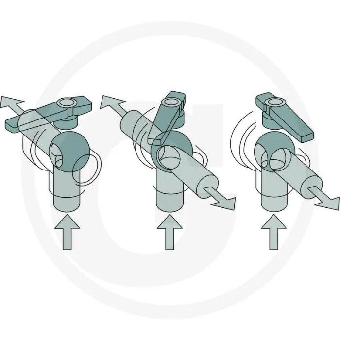 ARAG ARAG KOGELKRAAN 3WEGE PP 1" IG 16 BAR KLEP MET PERMANENTE DOORSTROMING