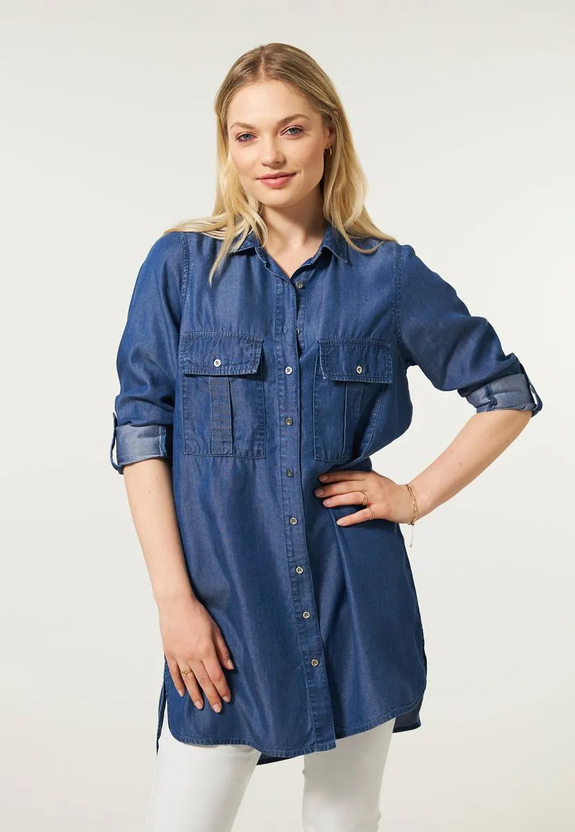 Britt Blouse tencel blauw