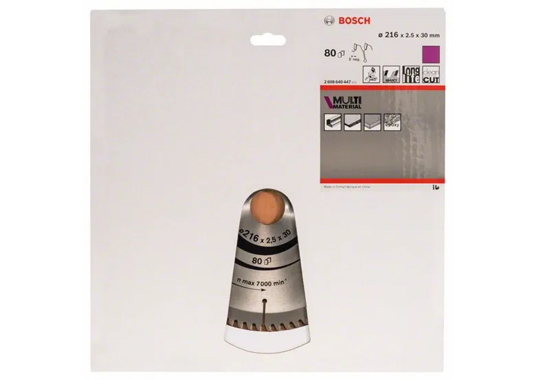 Cirkelzaagblad Multi Material 216x30mm T80 Bosch 2608640447