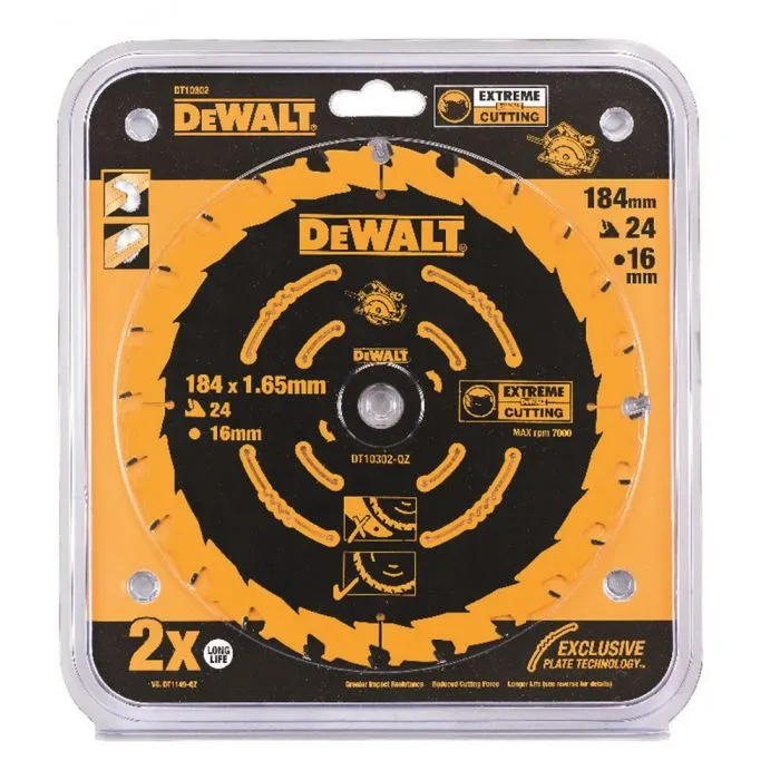 DEWALT DT10302QZ CIRKELZAAGBLAD 184X16X24T STANDARD