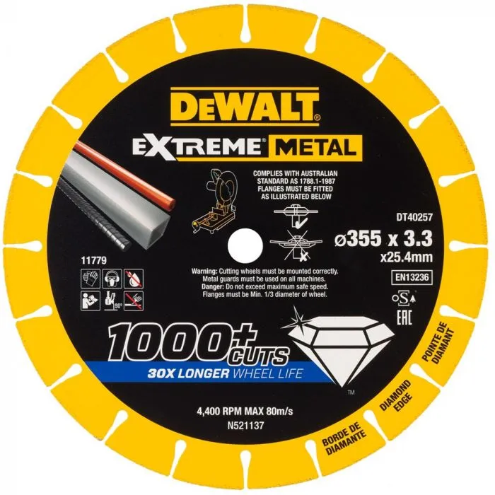 DEWALT DT40257QZ EXTREME METAL DOORSLIJPSCHIJF 355X25.4X3.3MM