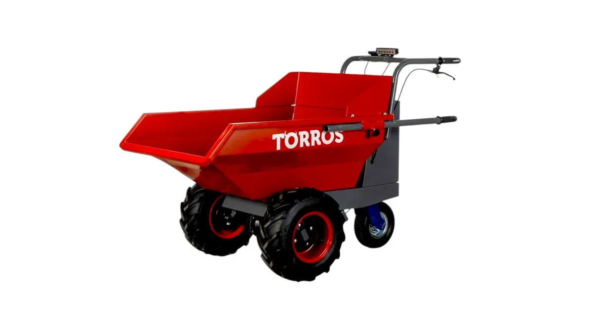 Elektrische dumper 220 liter 400kg 3 wielen batterij 48V 12Ah Torros