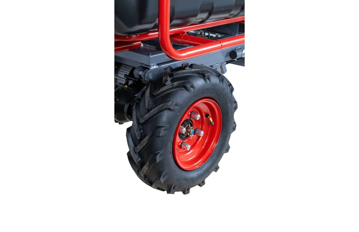 ELEKTRISCHE PLATFORMWAGEN 4 WIELEN MET UITSCHUIFBAAR AFNEEMBAAR FRAME INCL. PP BAK 300L 300KG  BATTERIJ 40V / 6AH TORROS