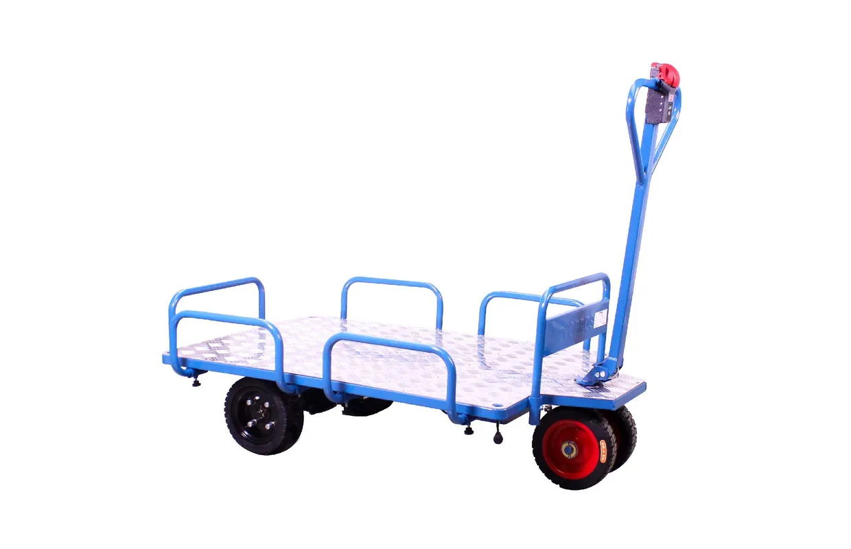 ELEKTRISCHE PLATFORMWAGEN INCL. BAK 300L 400KG 1210X850MM  BATTERIJ 36V / 12AH TORROS