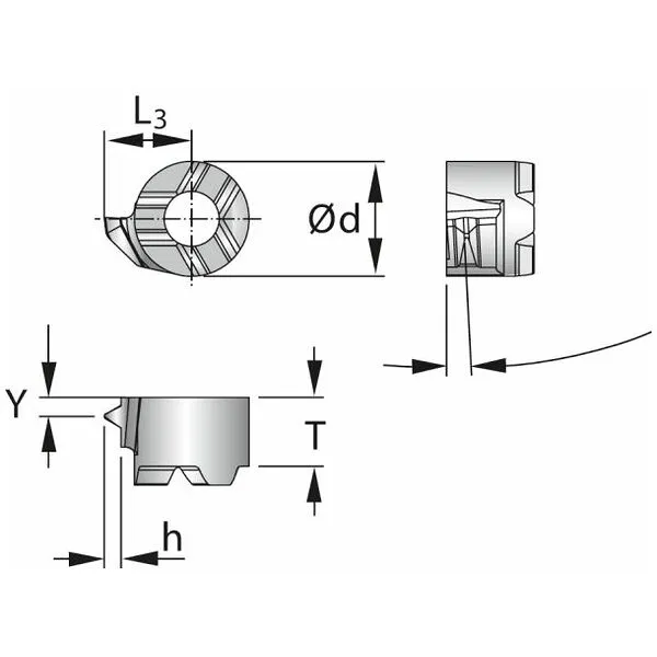 GARANT Miniwisselplaat voor draadsnijden binnen rechts, HB720, Oplopend met: 0,5mm