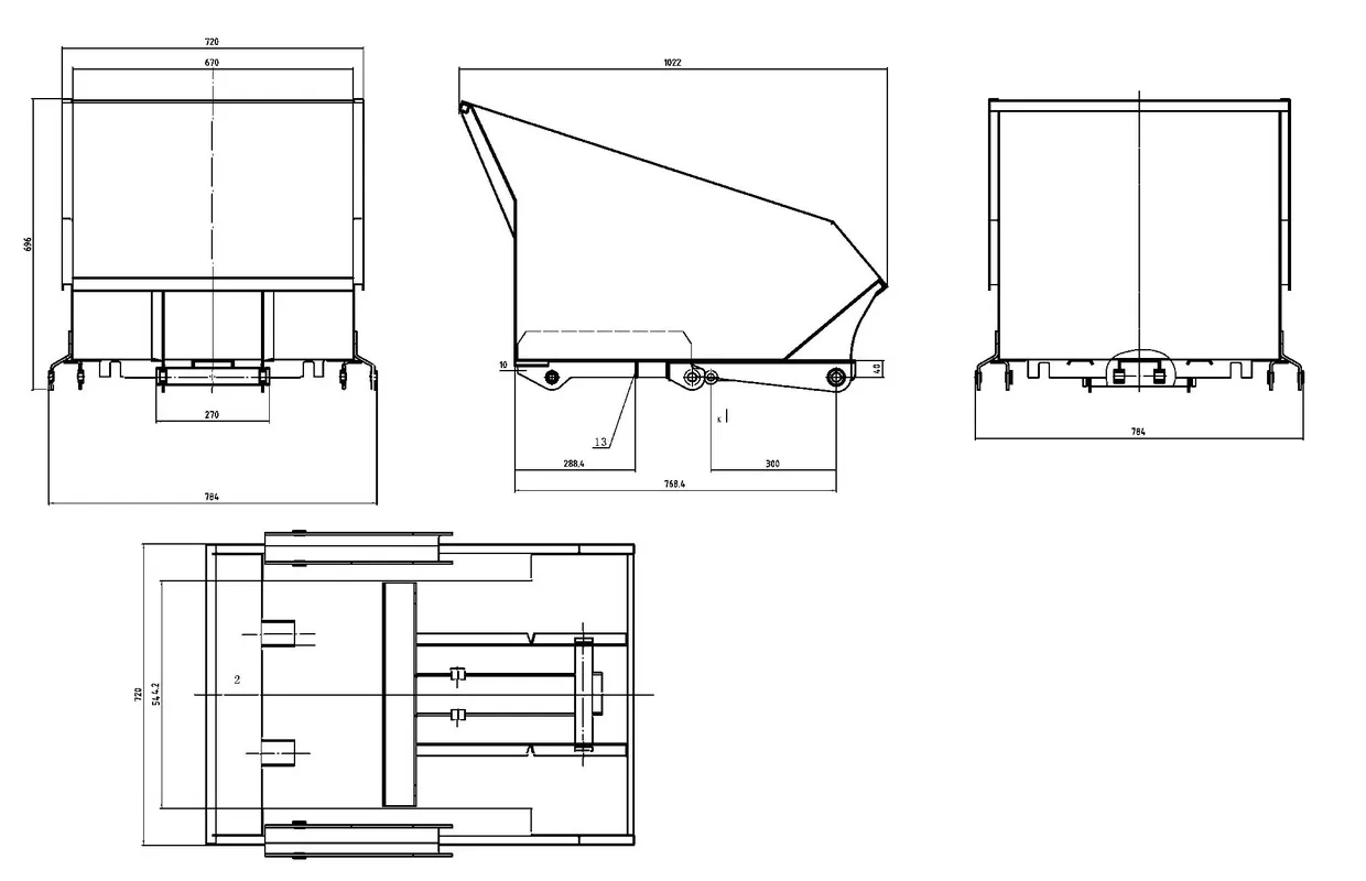 Hydrostatische mini rupsdumper met schop 80kg kipbak 500kg 9pk Torros