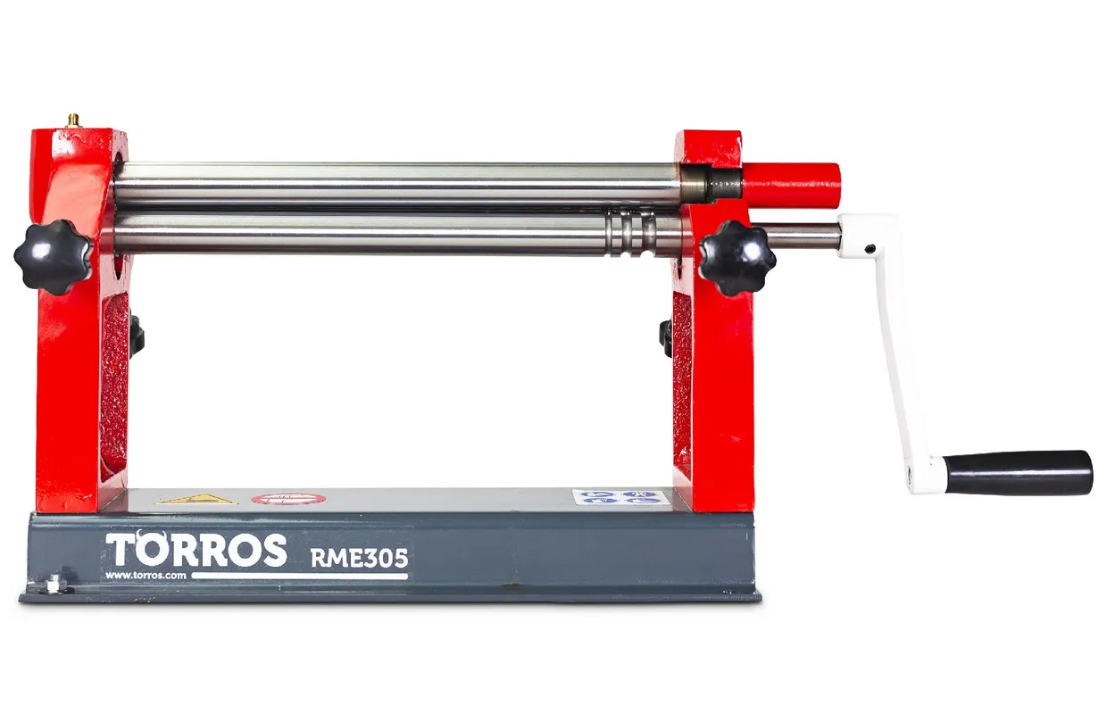 Manuele plaatwals 3 rollen werkbreedte 305 mm plaatdiktes tot 0,8 mm in staal Torros