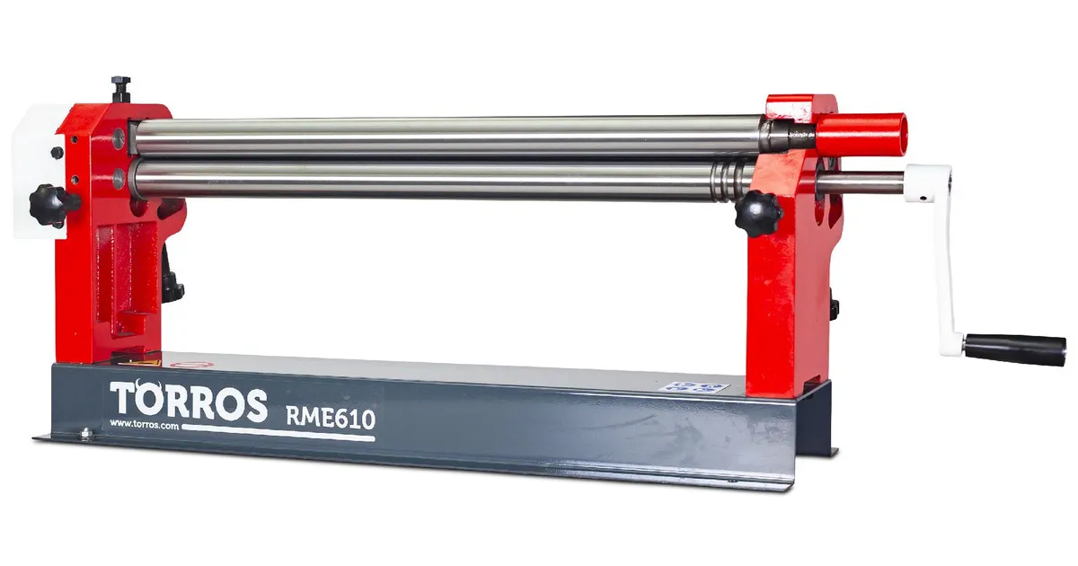 Manuele plaatwals 3 rollen werkbreedte 610 mm plaatdiktes tot 0,8 mm in staal Torros
