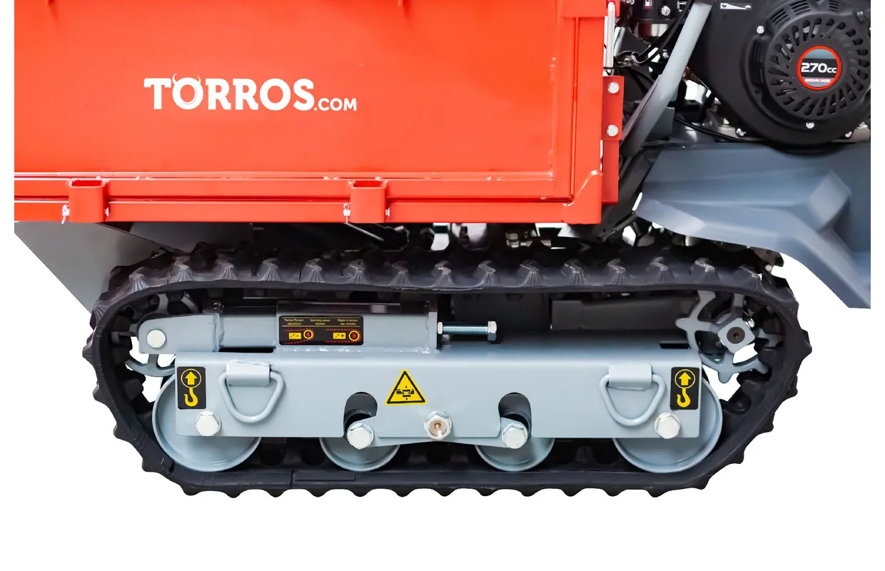 Mini rupsdumper vlakke kipbak 500kg 9pk 8 snelheden elektrische start  Torros