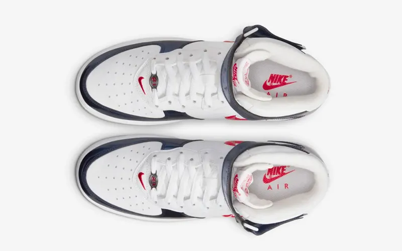 Nike Air Force 1 Mid University Red and Midnight Navy Sneakers