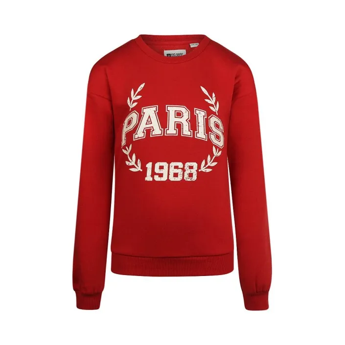 No Way Monday Ki Sweater dropped shoulder red  