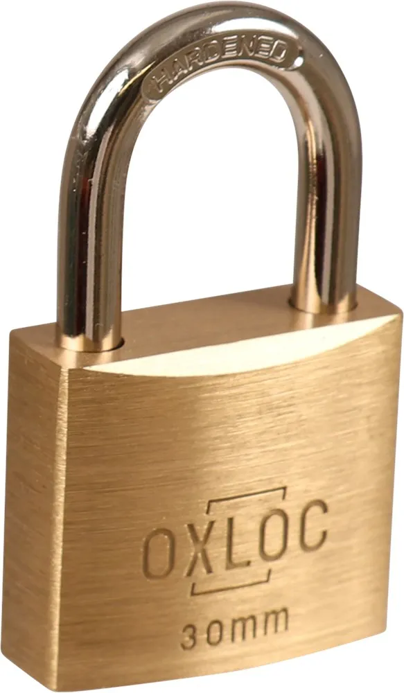 OXLOC HANGSLOT MESSING BREEDTE: 40MM MET GEHARDE BEUGEL GELIJKSLUITEND MET 2 SLEUTELS