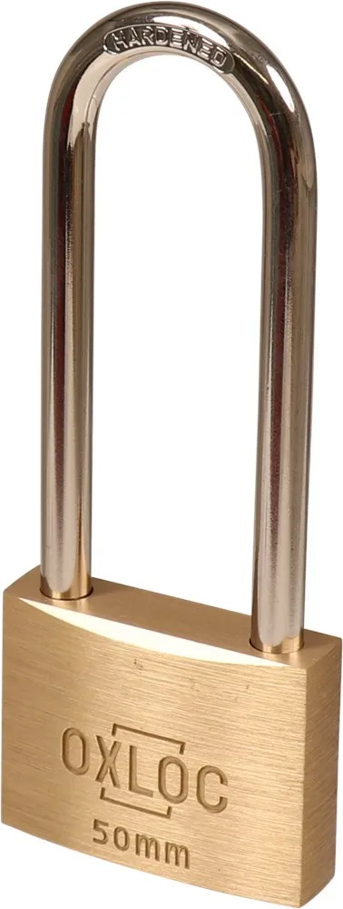 OXLOC HANGSLOT MESSING BREEDTE: 50MM MET HOGE BEUGEL MET 2 SLEUTELS 1217915