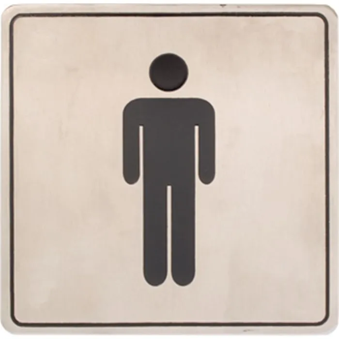 Oxloc Pictogram herentoilet oxloc RVS 100X100 MM.