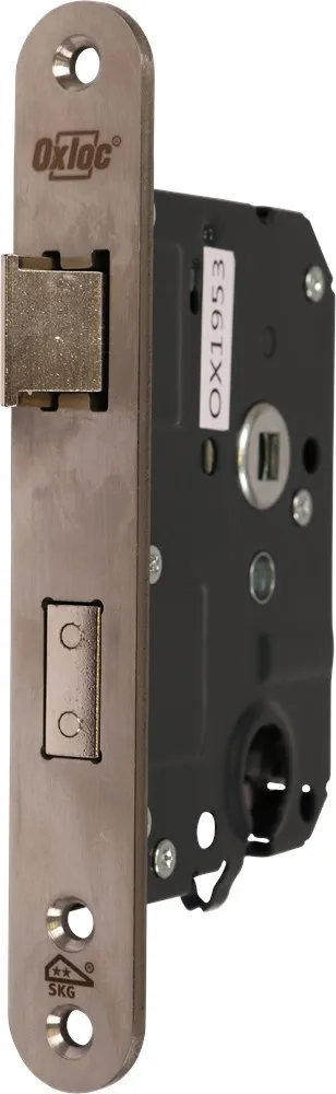 OXLOC VH DEURSLOT RVS VOORPLAAT 25MM AFGEROND PC55 ZONDER SLUITPLAAT