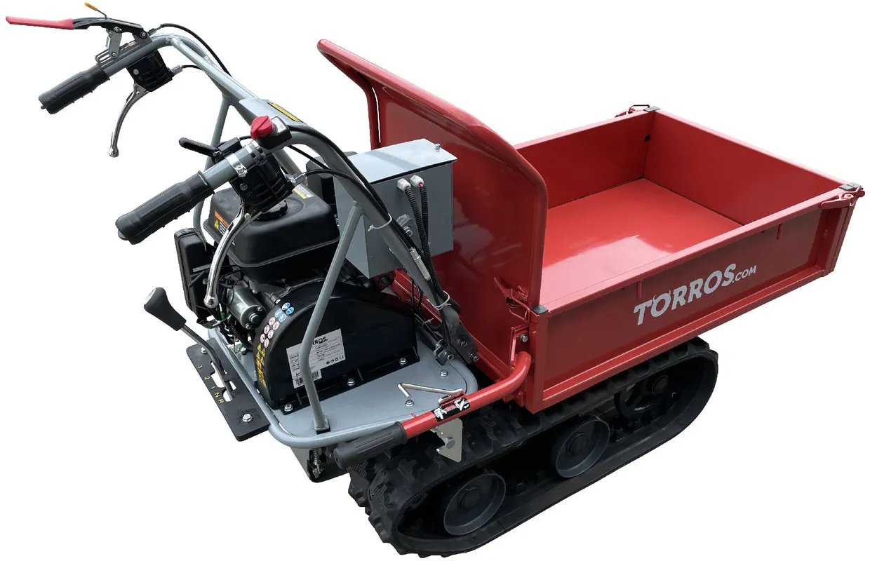 Rupsdumper vlakke kipbak 300kg 6,5pk 4 snelheden elektrische start Torros