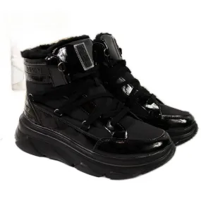 Zwarte dames snowboots met plateauzool Big Star II274311